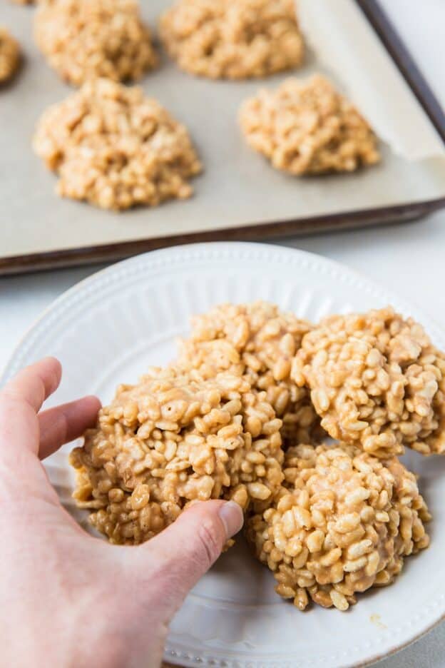 Crunchy 4-Ingredient No-Bake Peanut Butter Cookies - The Roasted Root