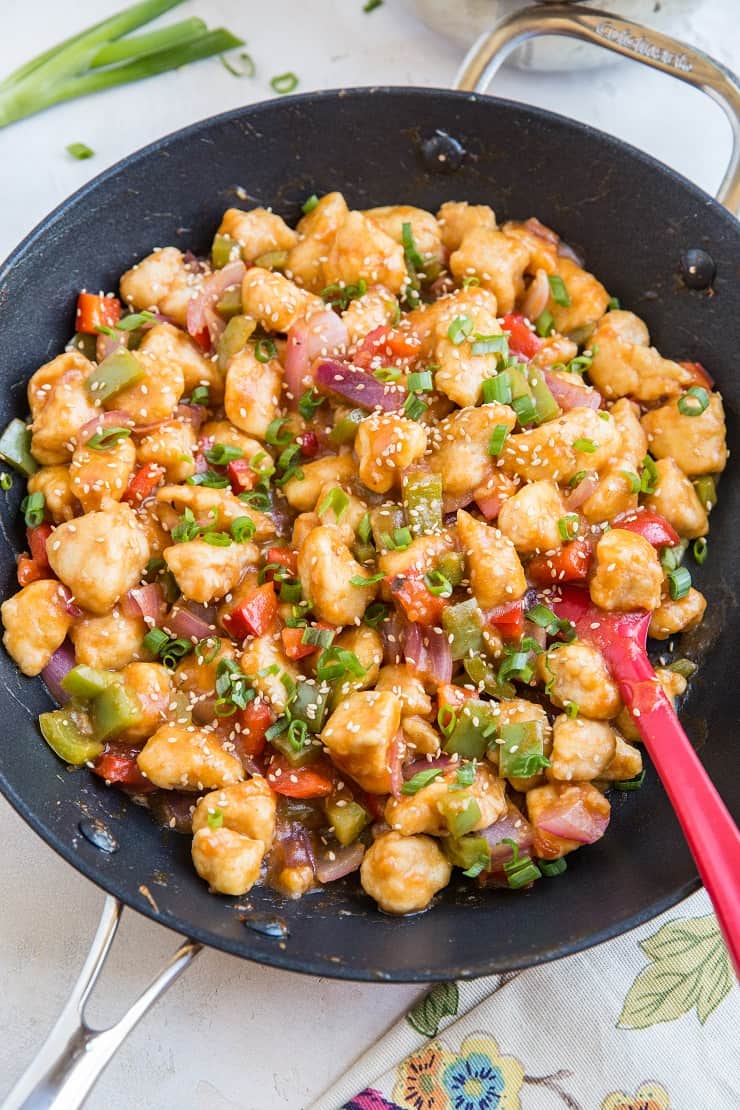 Hea;thy Paleo Sweet and Sour Chicken - grain-free, refined sugar-free and soy-free