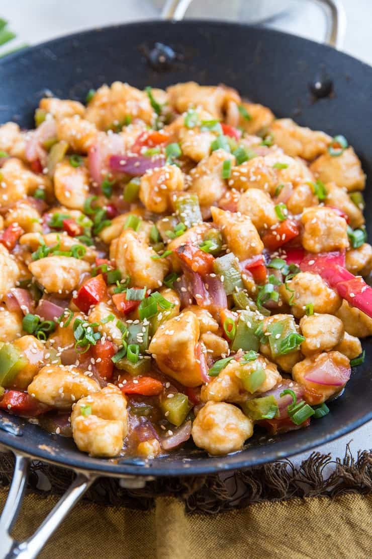Grain-Free Sweet and Sour Chicken - a healthy Chinese takeout recipe made soy-free, refined sugar-free and paleo friendly