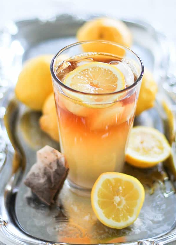 Arnold Palmer made with black tea and fermented lemonade