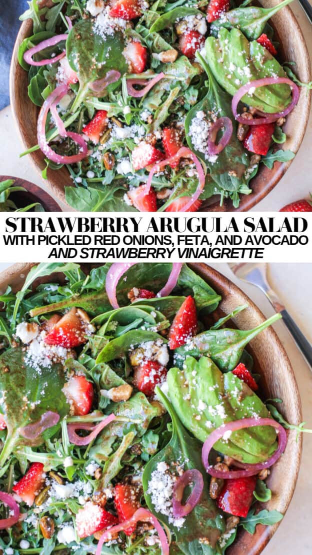 Arugula Strawberry Salad with Pickled Onions and Strawberry Vinaigrette ...