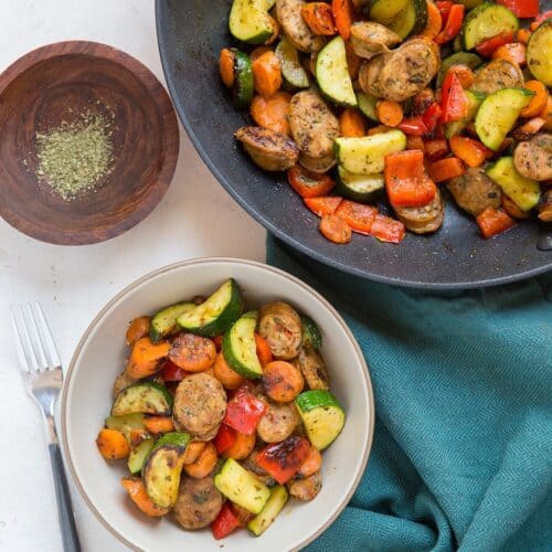 20 Minute Vegetable And Sausage Skillet The Roasted Root