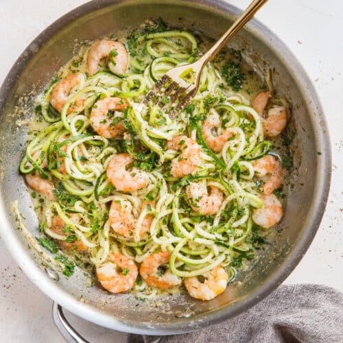 Keto Shrimp Scampi with Zucchini Noodles - The Roasted Root