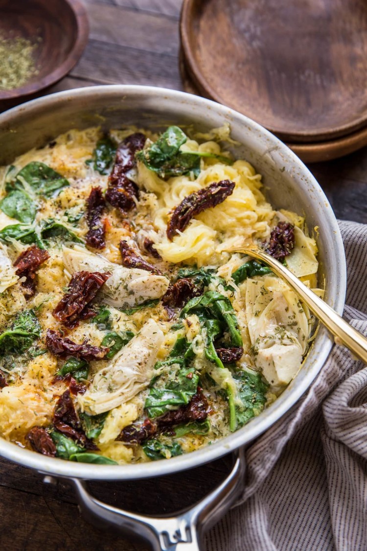 Creamy Tuscan Spaghetti Squash (Paleo, Vegan) - The Roasted Root