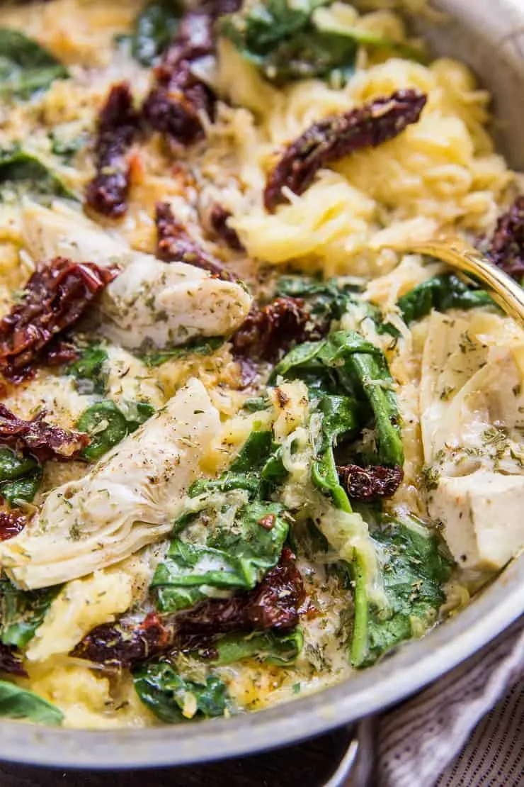 Creamy Tuscan Spaghetti Squash Paleo Vegan The Roasted Root