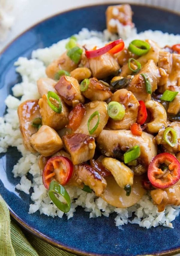 Healthy Kung Pao Chicken - soy-free, refined sugar-free, gluten-free, and delicious