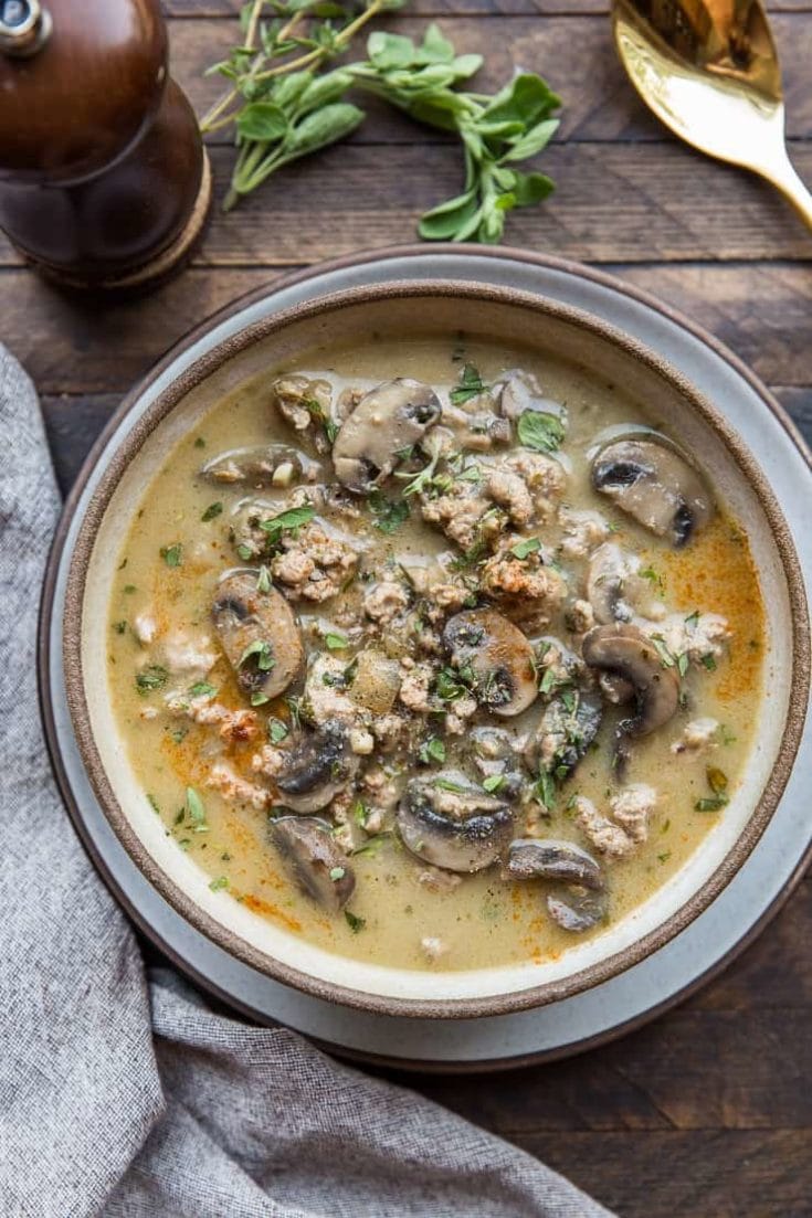 DairyFree Cream of Mushroom Soup with Ground Turkey The Roasted Root