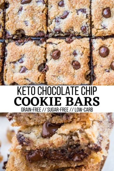 Keto Chocolate Chip Cookie Bars - The Roasted Root