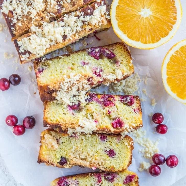 Keto Cranberry Orange Bread with Crumble Topping - The Roasted Root