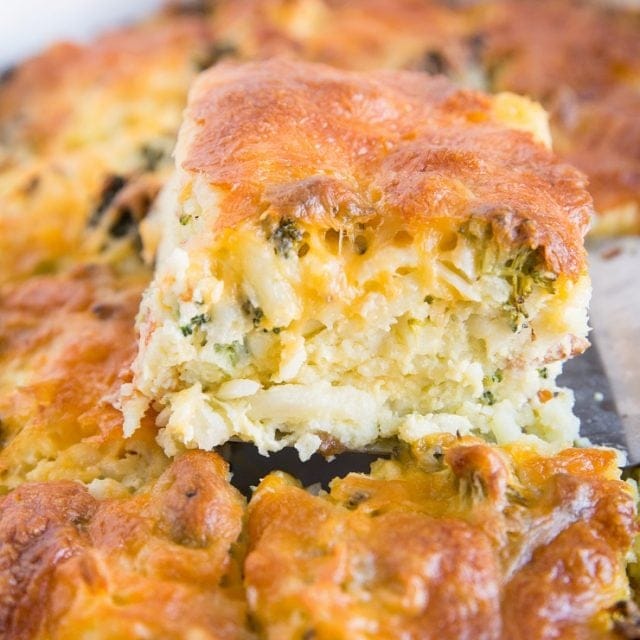 Broccoli Cheddar Egg and Hashbrown Casserole - The Roasted Root