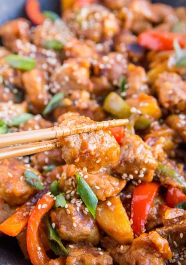 Sweet and Sour Pork - gluten-free sweet and sour pork recipe that is healthier than takeout. A delicious dinner recipe that can be made any night of the week!