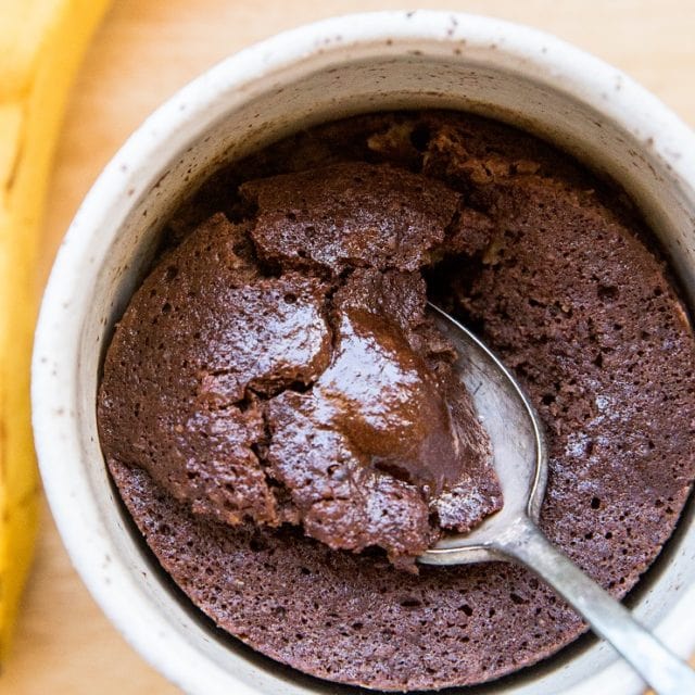 Grain-Free Banana Chocolate Mug Cake - The Roasted Root