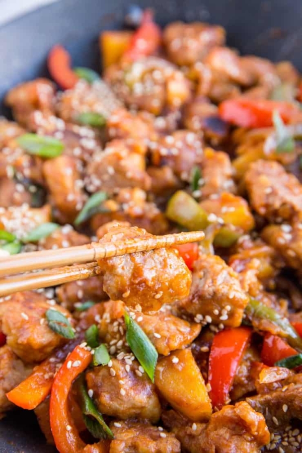 Sweet and Sour Pork - gluten-free sweet and sour pork recipe that is healthier than takeout. A delicious dinner recipe that can be made any night of the week!