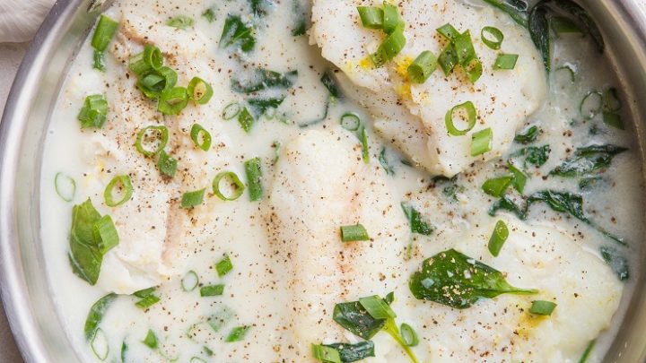 Creamy Lemon Garlic Cod (Paleo, Keto, Whole30) - The Roasted Root