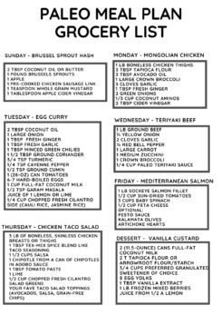 Paleo Weekly Meal Plan - Week 9 - The Roasted Root