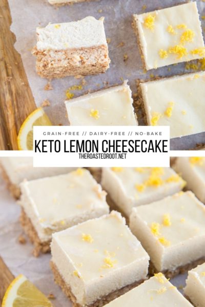 Low-Carb Lemon Cheesecake Bars - The Roasted Root