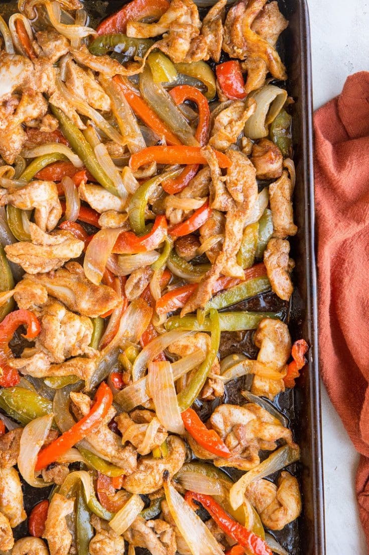 Sheet Pan Chicken Fajitas - The Roasted Root