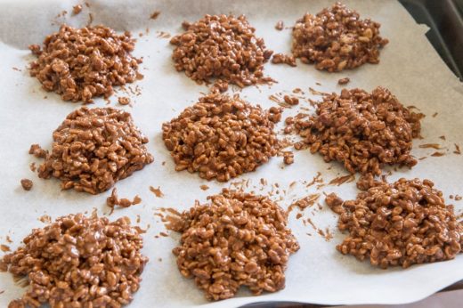 Crispy Rice Chocolate Peanut Butter No Bake Cookies - The Roasted Root