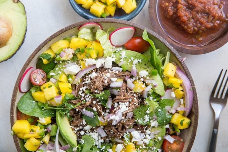 Shredded Beef Taco Salad - The Roasted Root