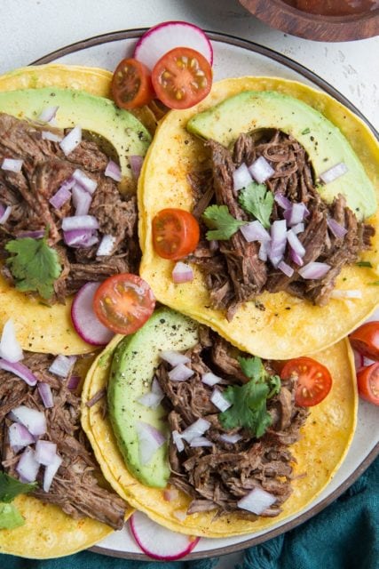 Instant Pot Shredded Beef Tacos - The Roasted Root