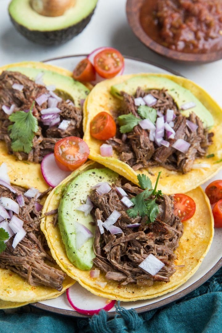 Instant Pot Shredded Beef Tacos - The Roasted Root