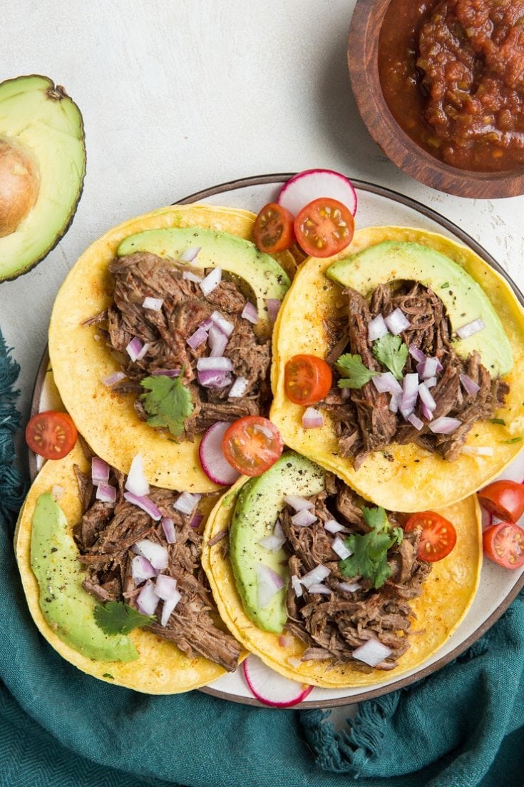 Instant Pot Shredded Beef Tacos - The Roasted Root