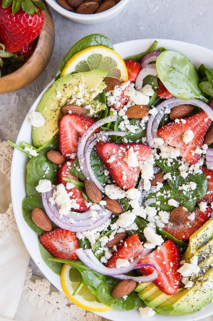 Strawberry Spinach Salad with Poppy Seed Dressing - The Roasted Root