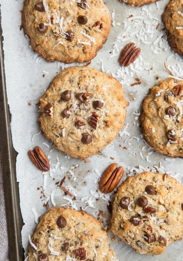 Laura Bush Cowboy Cookies made Keto - low-carb Cowboy Cookies are loaded with delicious goodies.