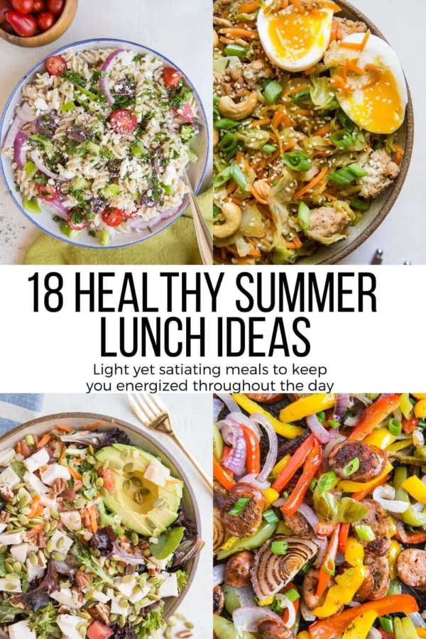 18 Healthy Summer Lunch Ideas to keep you energized throughout the workday! Beat the afternoon slump with these nourishing, delicious lunch recipes.