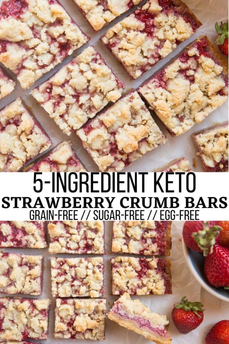 Keto Strawberry Crumb Bars - The Roasted Root