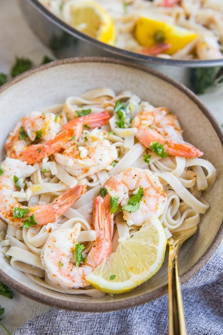 Easy Lemon Garlic Shrimp Pasta (Dairy-Free) - The Roasted Root