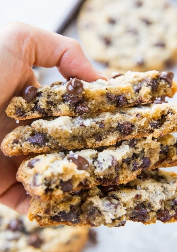 The BEST Giant Paleo Chocolate Chip Cookies - soft, chewy, gooey, amazing grain-free chocolate chip cookies