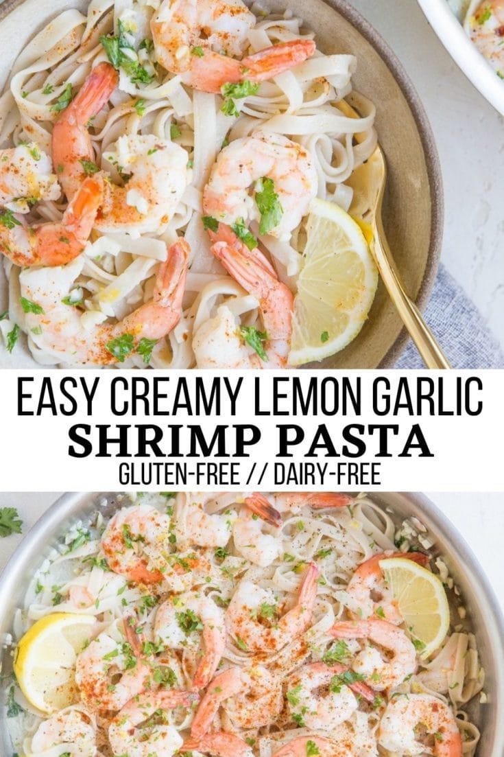 Easy Lemon Garlic Shrimp Pasta (Dairy-Free) - The Roasted Root