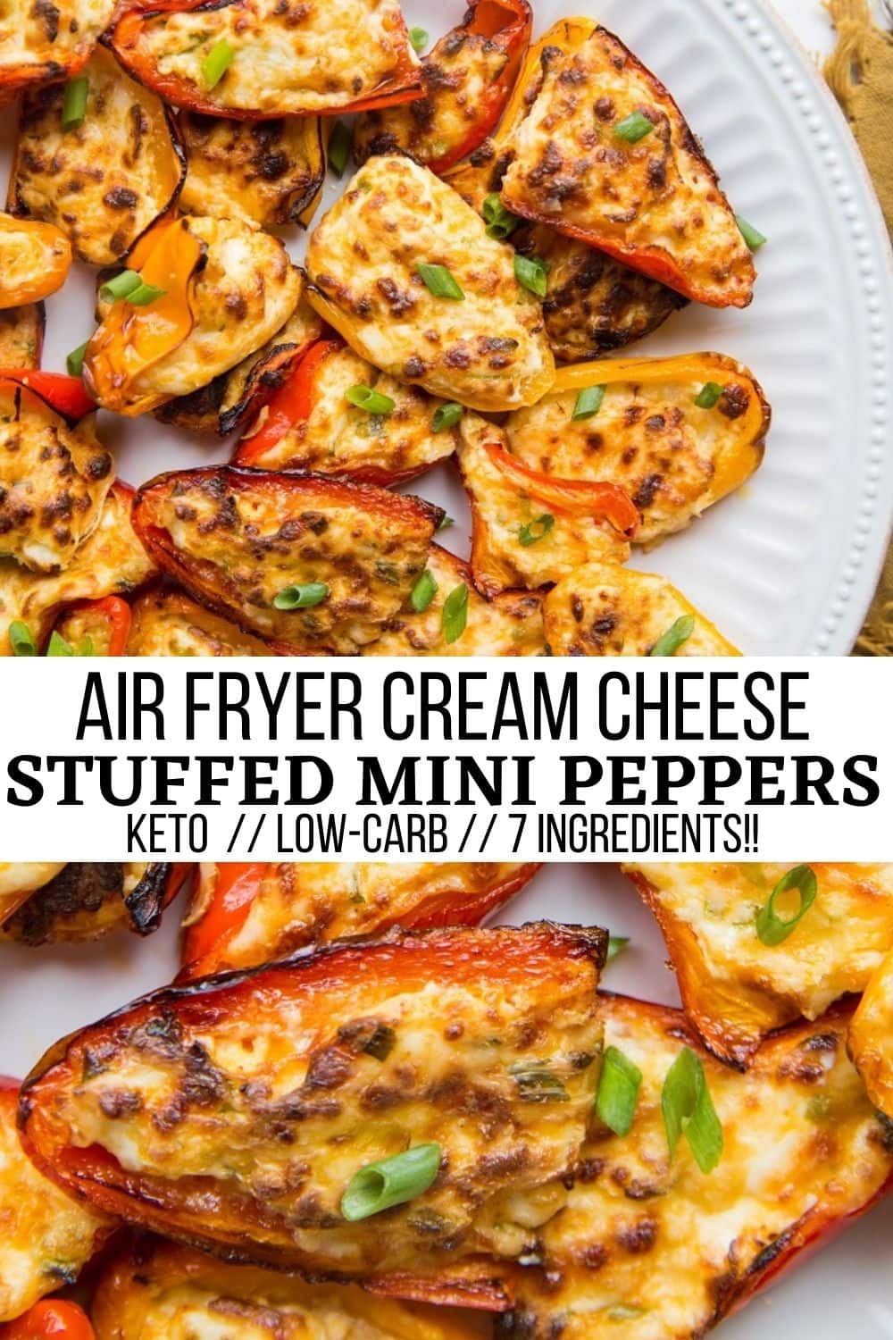 Air Fryer Cream Cheese Stuffed Mini Peppers - The Roasted Root