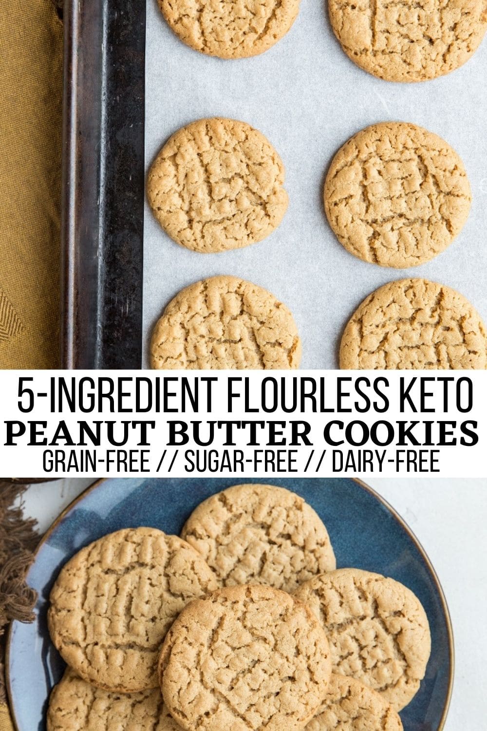 Flourless Keto Peanut Butter Cookies - The Roasted Root