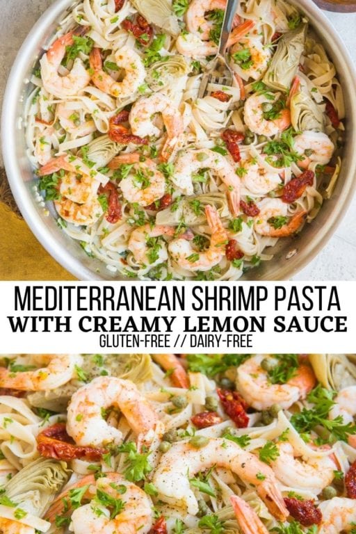 Mediterranean Shrimp Pasta (Gluten-Free, Dairy-Free) - The Roasted Root