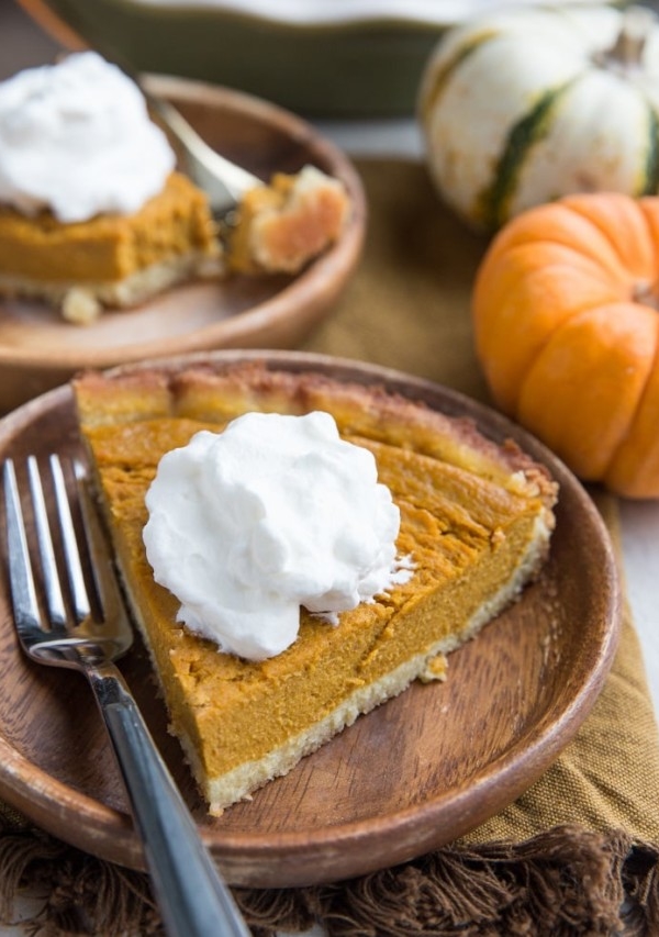 Healthy Pumpkin Pie - Paleo with a Keto Option. Grain-free, dairy-free, refined sugar-free and delicious!