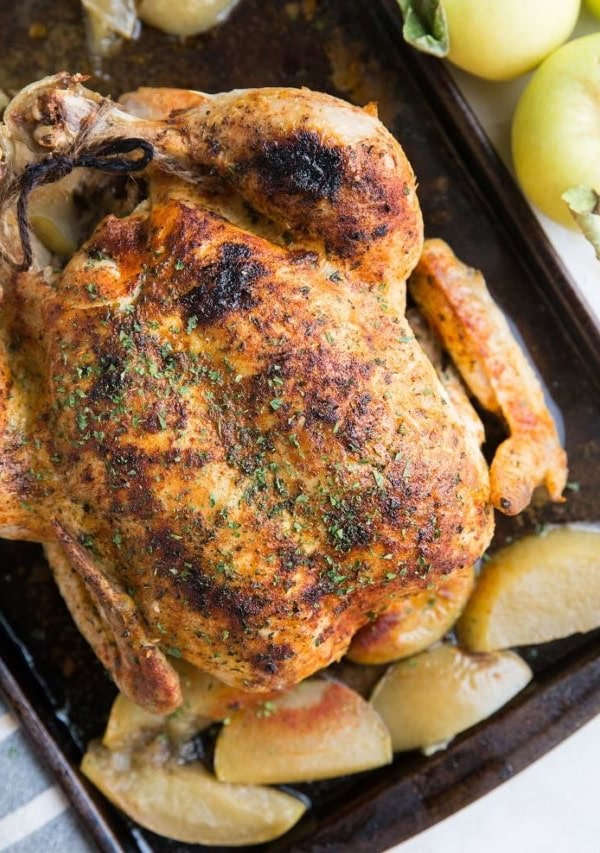 Instant Pot Whole Chicken and apples is an incredibly delicious healthy dinner recipe! An easy to prepare method for cooking a whole chicken.