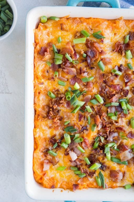 Cheesy Mashed Sweet Potato Casserole - The Roasted Root