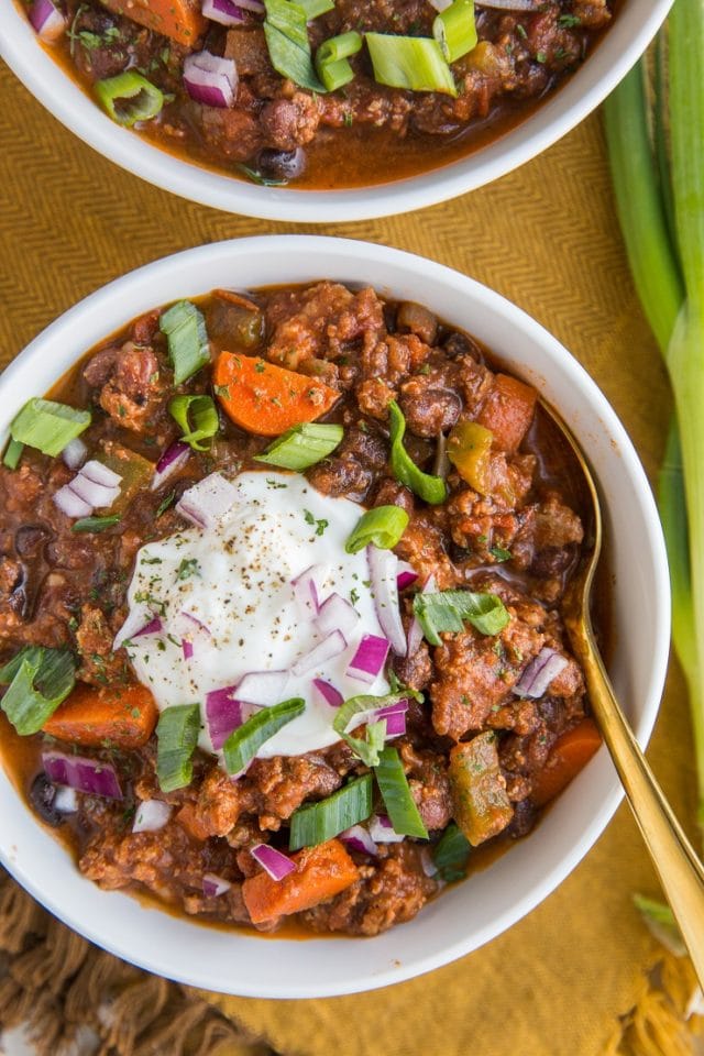 Crock Pot Turkey Chili with Black Beans - The Roasted Root