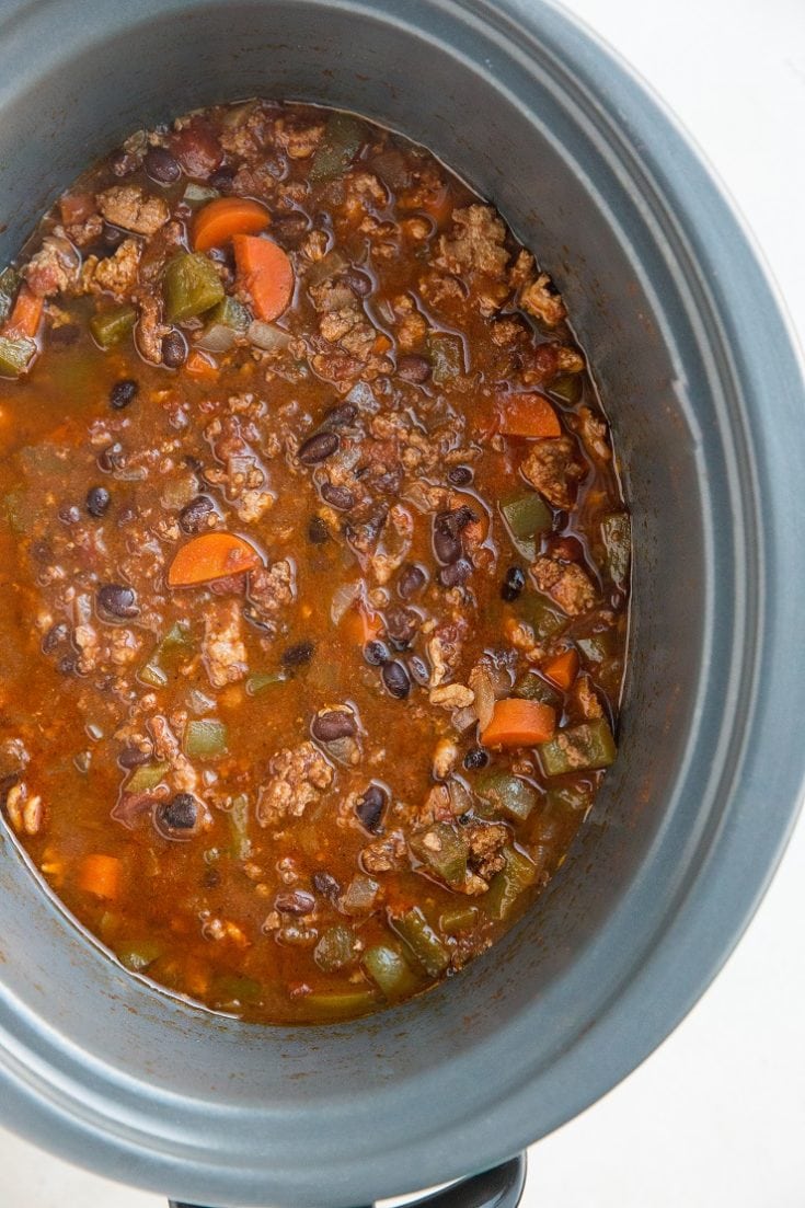 Crock Pot Turkey Chili with Black Beans - The Roasted Root