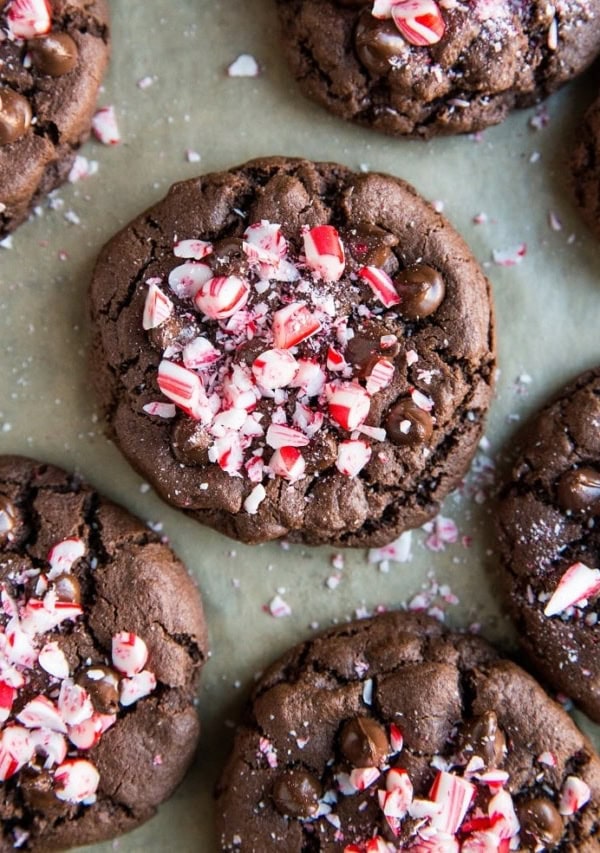 Gluten-Free Double Chocolate Peppermint Cookies are soft and gooey on the inside, crispy around the edges, and a pure joy to share.