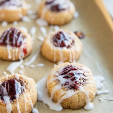 Keto Raspberry Thumbprint Cookies (Vegan) - The Roasted Root