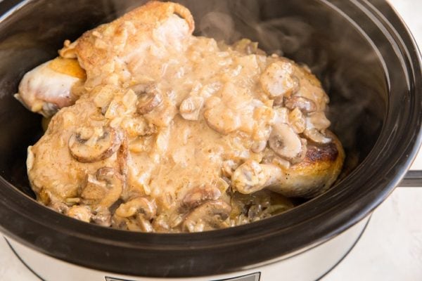 Crock Pot Creamy Mushroom Chicken With Potatoes The Roasted Root 1333