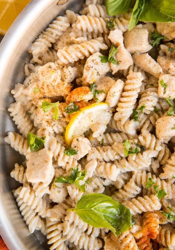 Gluten-Free Dairy-Free Chicken Pasta ready in 30 minutes. Zesty, creamy and delicious!