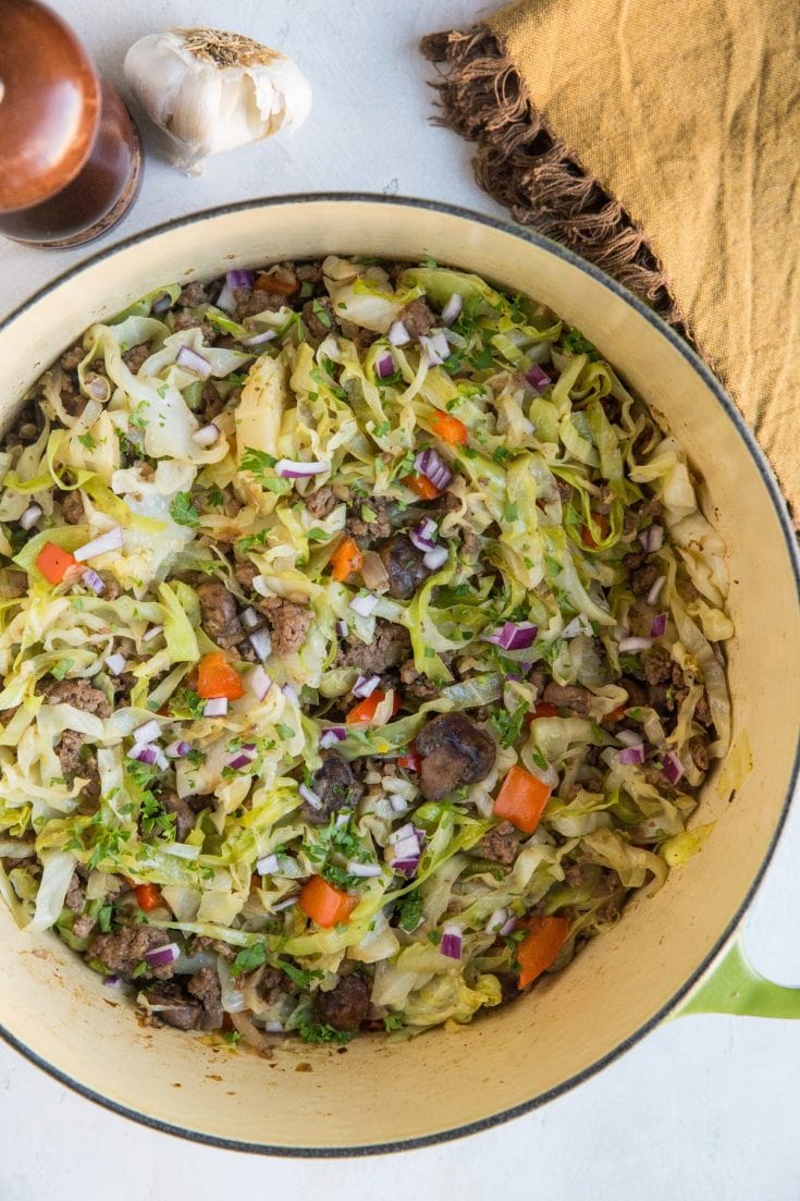 One Pot Ground Beef And Cabbage The Roasted Root 7764