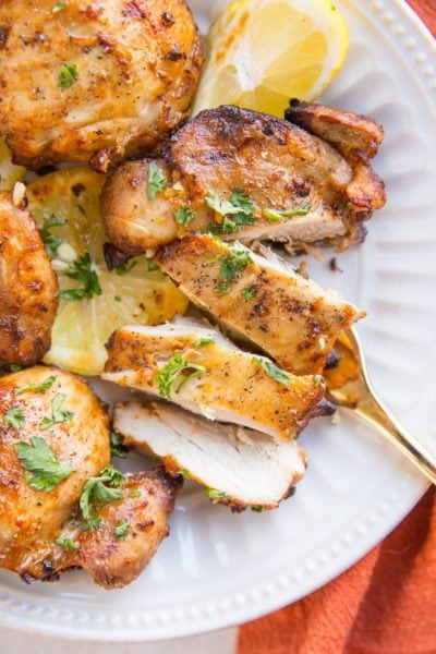 Lemon Garlic Air Fryer Boneless Chicken Thighs - The Roasted Root