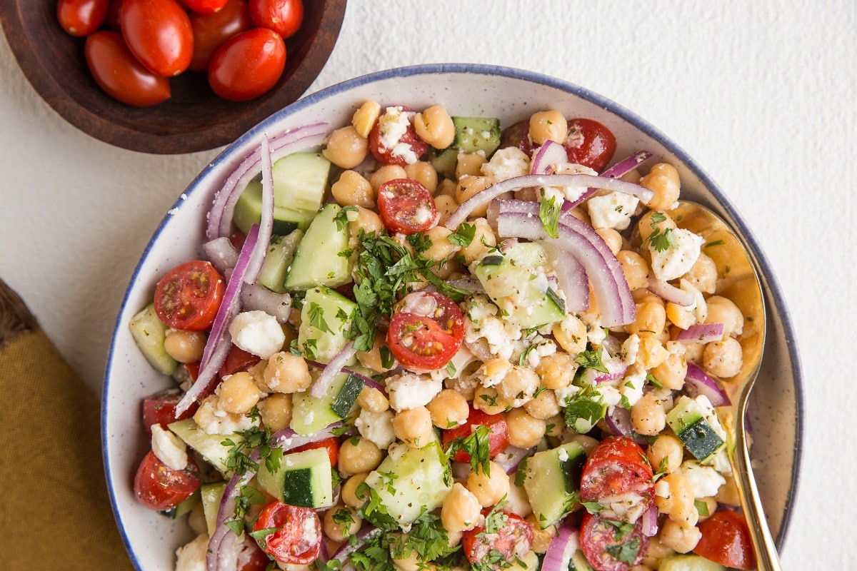 Instant Pot Chickpea Salad with Lemon, Feta, and Fresh Dill Recipe