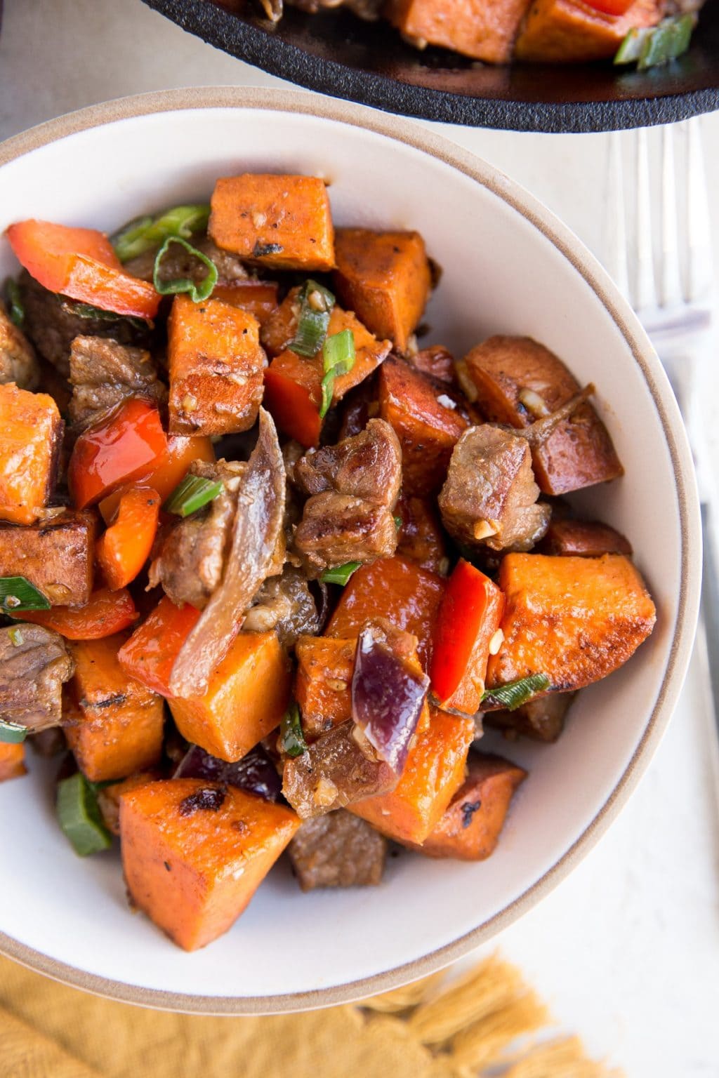 Steak And Sweet Potato Skillet With Peppers The Roasted Root