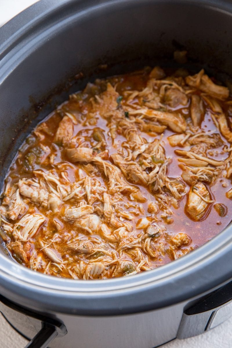 5-Ingredient Crock Pot Mexican Shredded Chicken - The Roasted Root